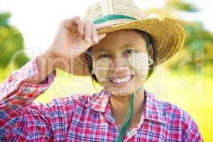 Young Burmese farmer