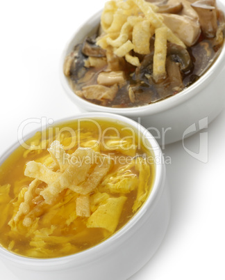 Egg Drop And Hot and Sour Soups