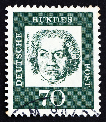 Postage stamp Germany 1961 Ludwig van Beethoven, Composer