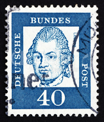 Postage stamp Germany 1961 Gotthold Ephraim Lessing