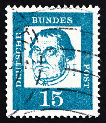 Postage stamp Germany 1963 Martin Luther, German Priest