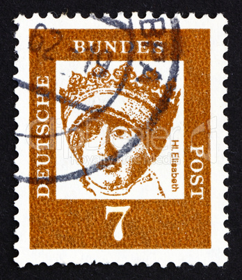 Postage stamp Germany 1961 St. Elizabeth of Thuringia
