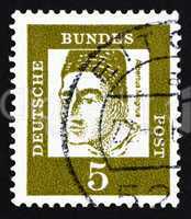 Postage stamp Germany 1961 Albertus Magnus, Dominican Friar and