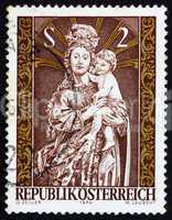 Postage stamp Austria 1974 Virgin and Child, Wood