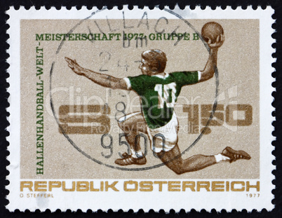 Postage stamp Austria 1977 Handball Player