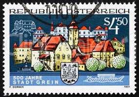 Postage stamp Austria 1991 City of Grein