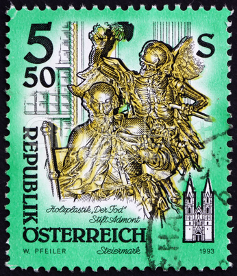 Postage stamp Austria 1993 Death, Wooden Statue