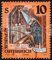 Postage stamp Austria 1994 Altarpiece, St. Peregrinus Praying