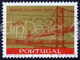 Postage stamp Portugal 1964 Salazar Bridge, Lisbon