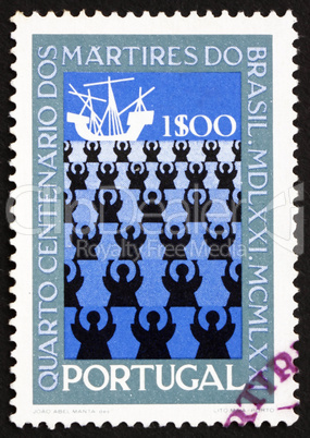 Postage stamp Portugal 1971 Missionaries and Ship