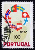 Postage stamp Portugal 1967 Flags of EFTA Nations