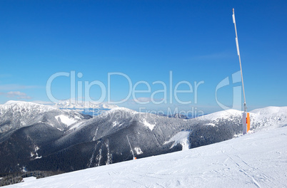 Free ride area on Chopok in Jasna ski resort, Low Tatras, Slovak