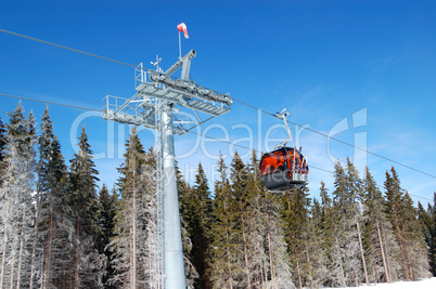 Cableway cabin at Jasna Low Tatras ski resort, Slovakia