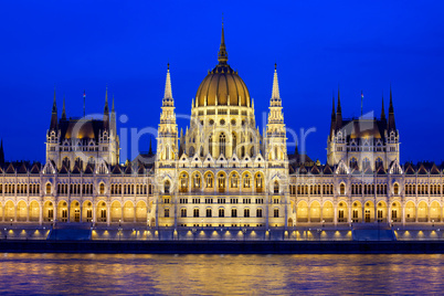 Budapest Parliament at Evening