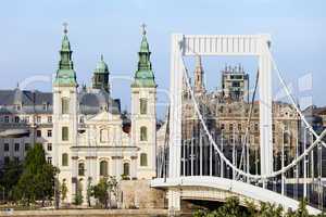 Parish Church and Elizabeth Bridge in Budapest