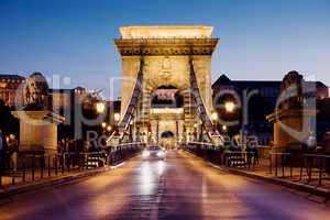 Chain Bridge in Budapest at Night