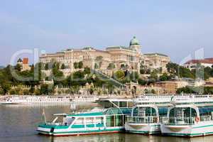 Buda Castle and Boats on Danube River