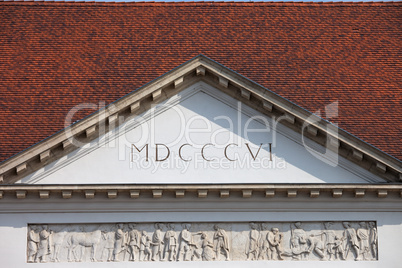 Sandor Palace Pediment in Budapest