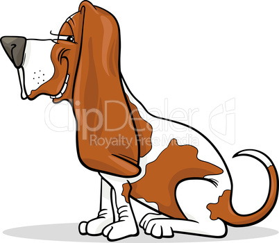 basset hound dog cartoon illustration