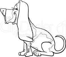 basset hound dog cartoon for coloring