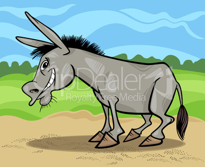 funny gray donkey cartoon illustration