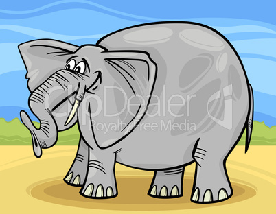 funny elephant cartoon illustration