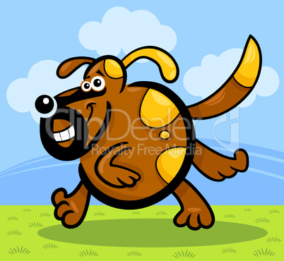 cartoon running dog or puppy