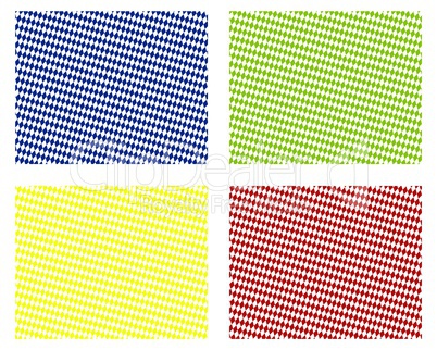 4 Ratutenmuster: Blau, Grün, Gelb, Rot