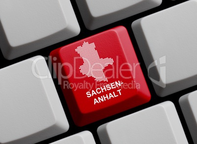 Umriss: Sachsen-Anhalt auf Computer Tastatur