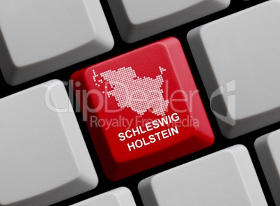 Umriss: Schleswig-Holstein auf Computer Tastatur
