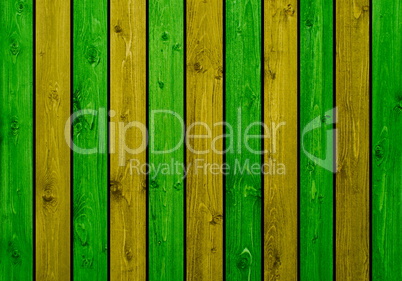 Hintergrund: Gelbe und grüne Holzbretter