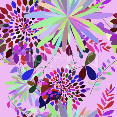 Seamless multicolor floral pattern