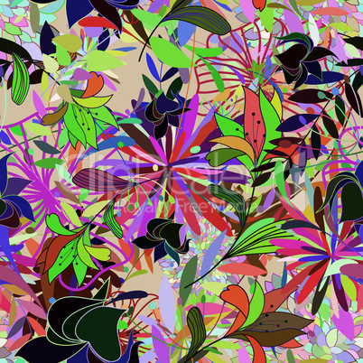 Seamless multicolor floral pattern