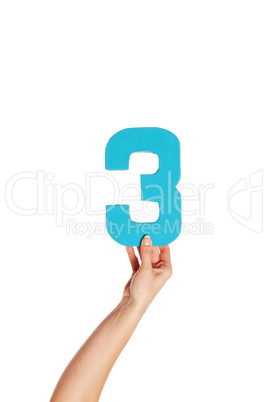 hand holding up the number three from the bottom