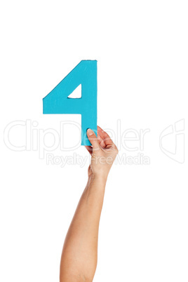 hand holding up the number four from the bottom