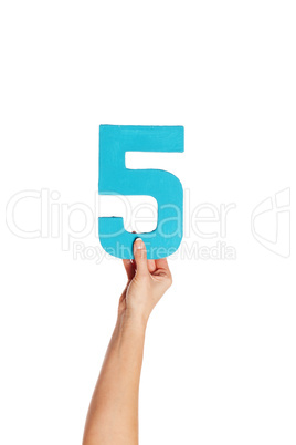 hand holding up the number five from the bottom