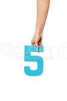 hand holding up the number five from the top