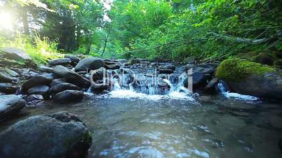 pure fresh water waterfall in forest