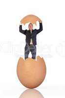 Man in chicken egg