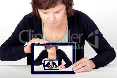 Woman with Tablet PC