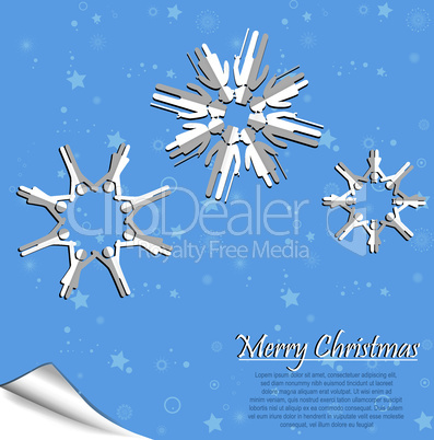 Family people origami christmas snowflake