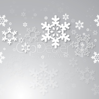 Christmas background with 3d snowflakes.