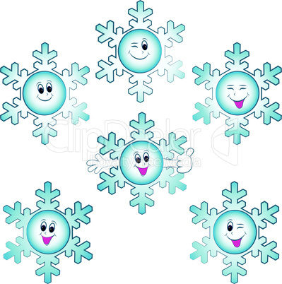 Christmas snowflakes icon set