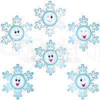 Christmas snowflakes icon set