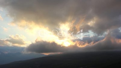 Timelapse sunset in the mountains Demerdji. Alushta, Crimea, Ukraine