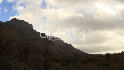 Movement of the clouds on the mountain Demerdji. Alushta, Crimea, Ukraine (TimeLapse)