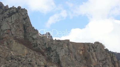 Movement of the clouds on the mountain Demerdji. Alushta, Crimea, Ukraine (TimeLapse)