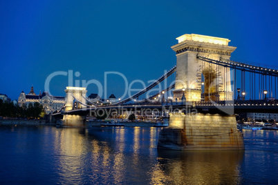 Széchenyi chain bridge in Budapest, Hungary