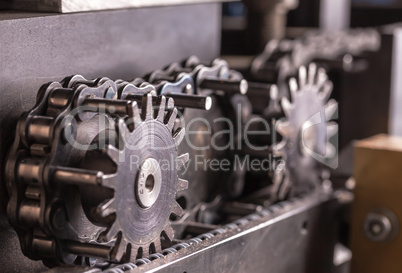 Closeup part of an industrial machine