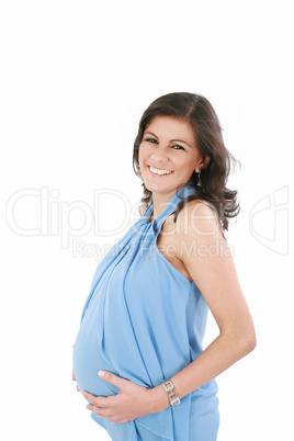 portrait of happy beautiful pregnant woman. isolated on white portrait of happy beautiful pregnant woman. isolated on white
